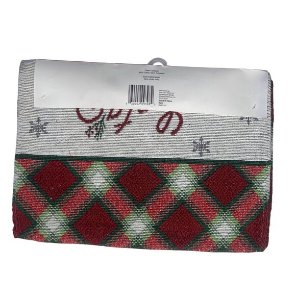 Santa Stop Here Tapestry Table Runner 13" X 68" Holiday Style Festive Christmas - Picture 2 of 9